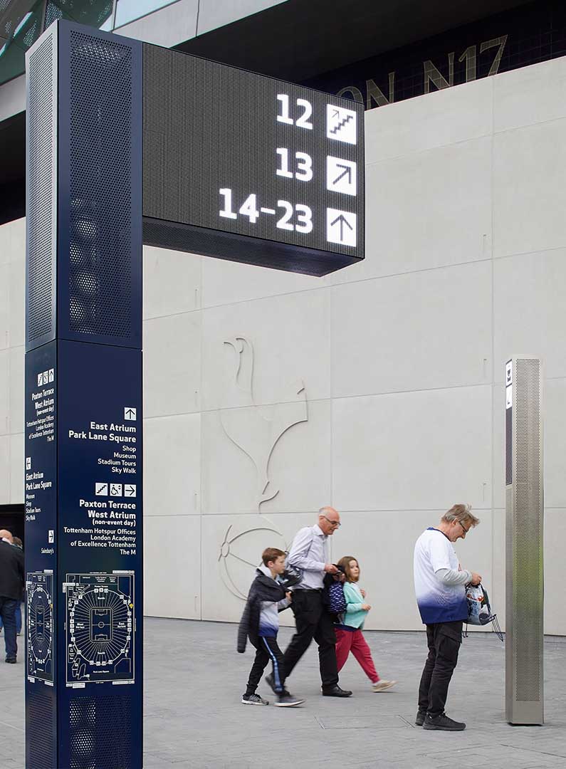 Tottenham Hotspur Stadium wayfinding totem